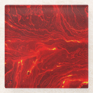 Hot Lava Surface (Style 3) Oil Painting Glass Coaster