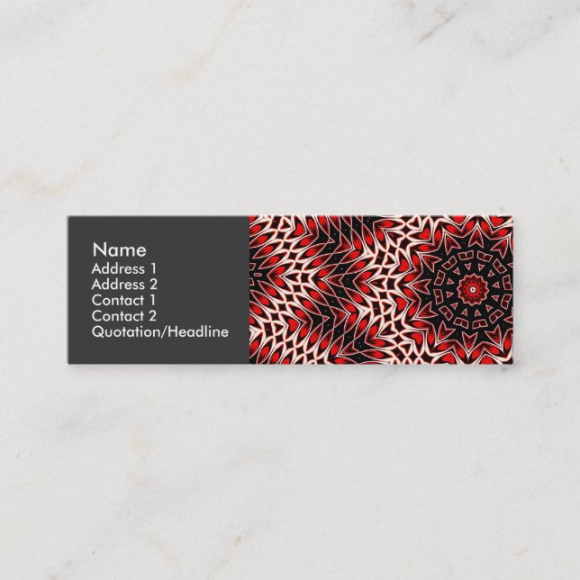 Hot Leaf Kaleidoscope Mini Business Card (Front)
