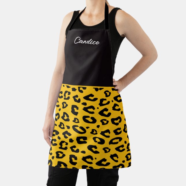 Hot leopard skirt print kitchen apron for women (Insitu)