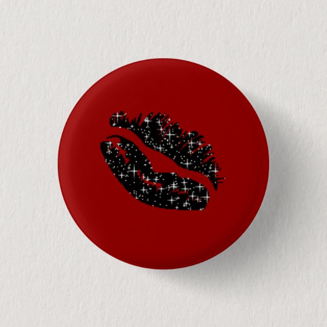 Hot lips 3 cm round badge (Front)