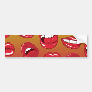 Hot Lips Bumper Sticker