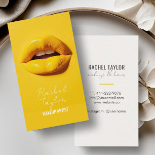 Hot Lips Cool Yellow Makeup Business Card
