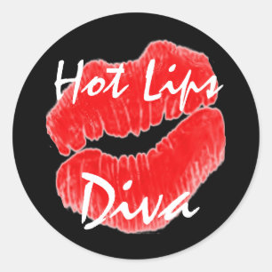 "Hot Lips Diva" In Black Sticker - Customisable