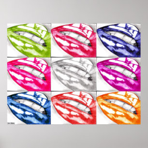 Hot Lips Pop Art Poster (Improved!)