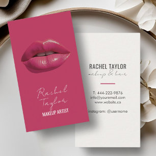 Hot Lips   Rasberry Makeup Business Card