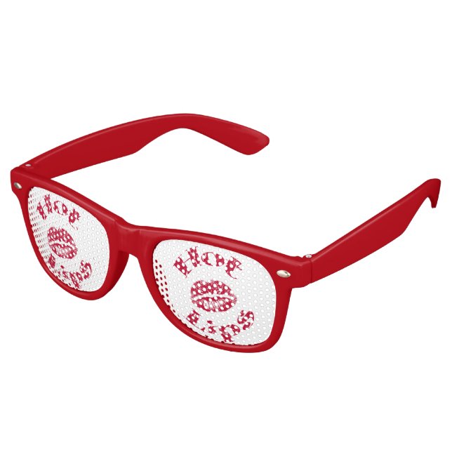 Hot Lips, Red Lips Retro Sunglasses (Angled)