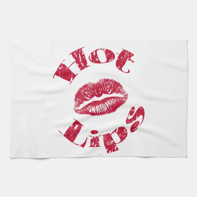 Hot Lips, Red Lips Tea Towel (Horizontal)