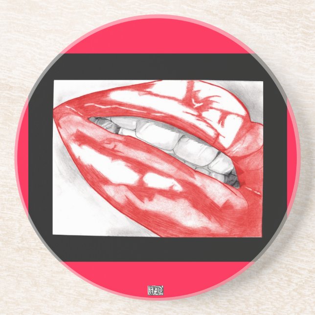 Hot Lips (Scarlet) Coaster (Front)