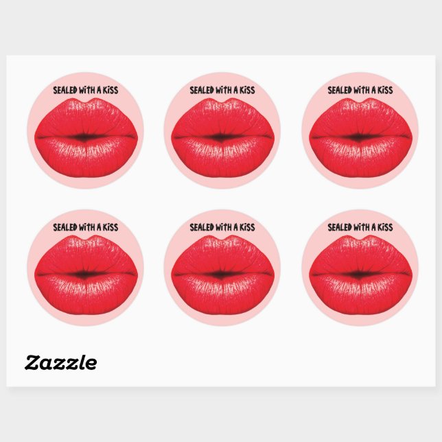 Hot lips, Sealed with a kiss stickers (Sheet)
