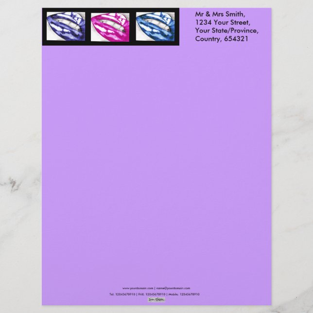 Hot Lips The Blues Stationary Letterhead Design (Front)