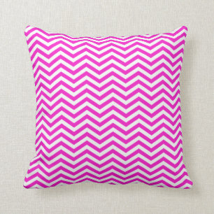 Hot Magenta Chevron Stripes Cushion