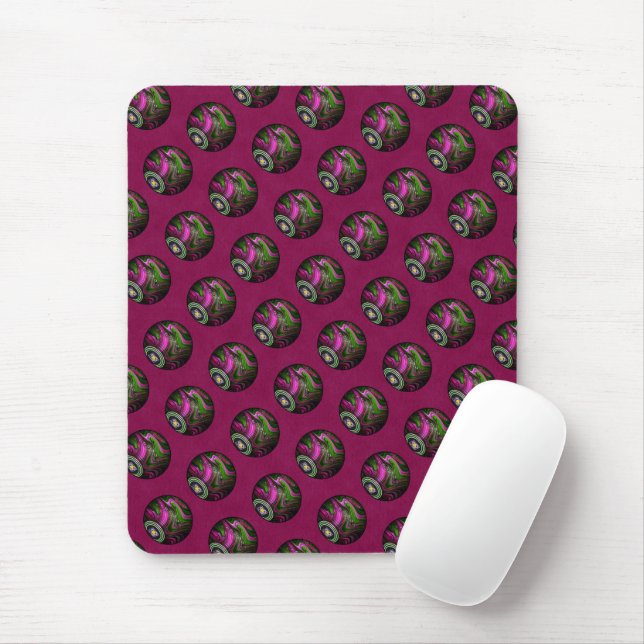 Hot Magenta Lawn Bowls, Mousepad (With Mouse)