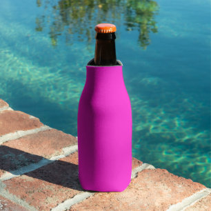 Hot Magenta Solid Color Bottle Cooler