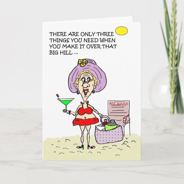 Hot Mama Over The Hill Martini Beach Card (Front)