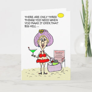 Hot Mama Over The Hill Martini Beach Card