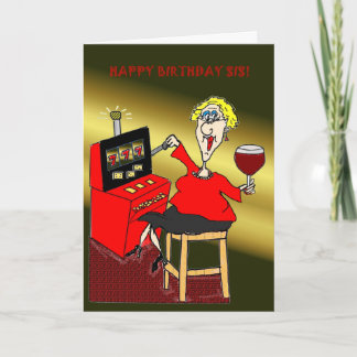 Hot Mama Slot Machine Lucky Sevens Birthday Sis Card