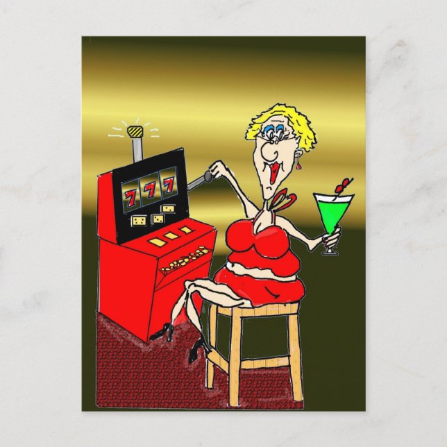 HOT MAMA SLOT MACHINE POSTCARD (Front)