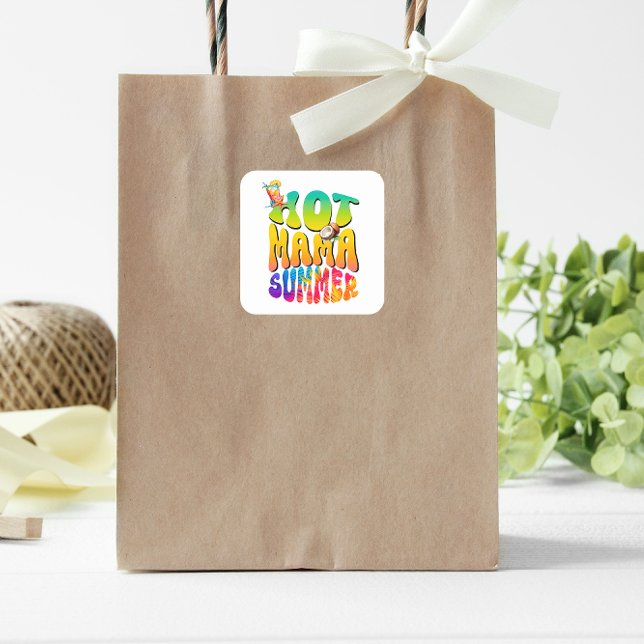 Hot Mama Summer Square Sticker (Hot Mama Summer Sticker)