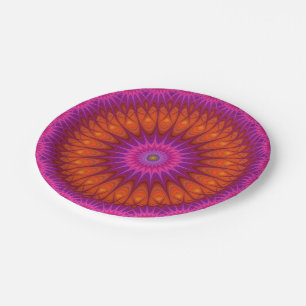 Hot mandala paper plate