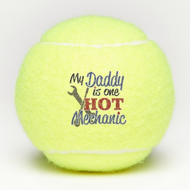 Hot Mechanic Dad Tennis Balls (Front)