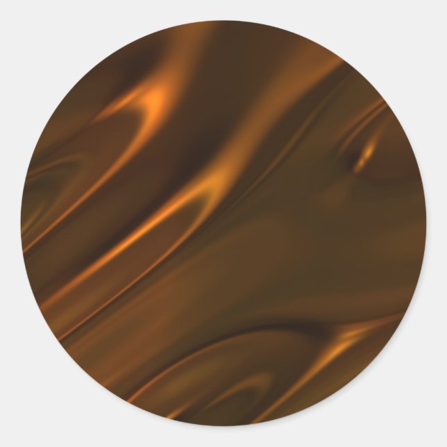 Hot Melted Liquid Chocolate Textured Classic Round Sticker (Front)