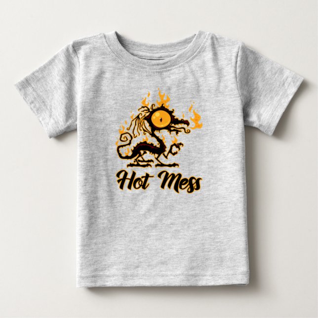 Hot Mess Crispy Dragon Baby T-Shirt (Front)