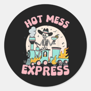Hot Mess Express Mental Health  Classic Round Sticker