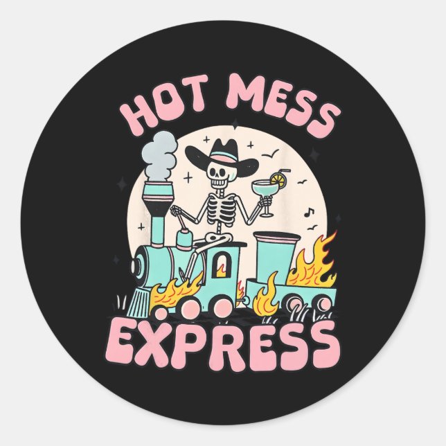 Hot Mess Express Mental Health  Classic Round Sticker (Front)