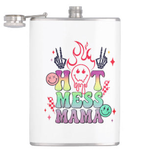 Hot Mess Mama Hip Flask