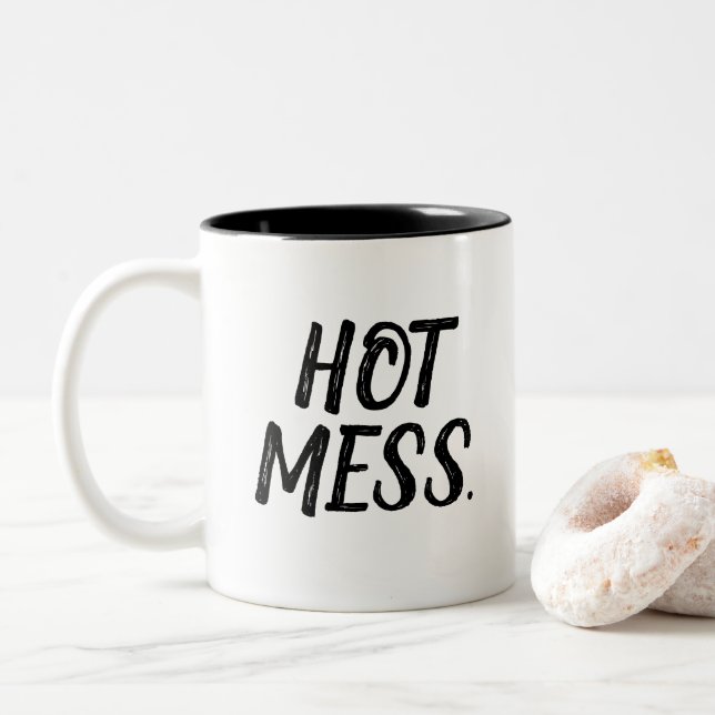 Hot Mess Morning Two-Tone Coffee Mug (With Donut)
