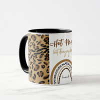 Hot Mess Quote Leopard Print Rainbow Personalised