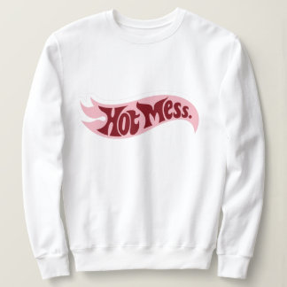 Hot Mess Sweatshirt | Retro Flame Graphic Crewneck