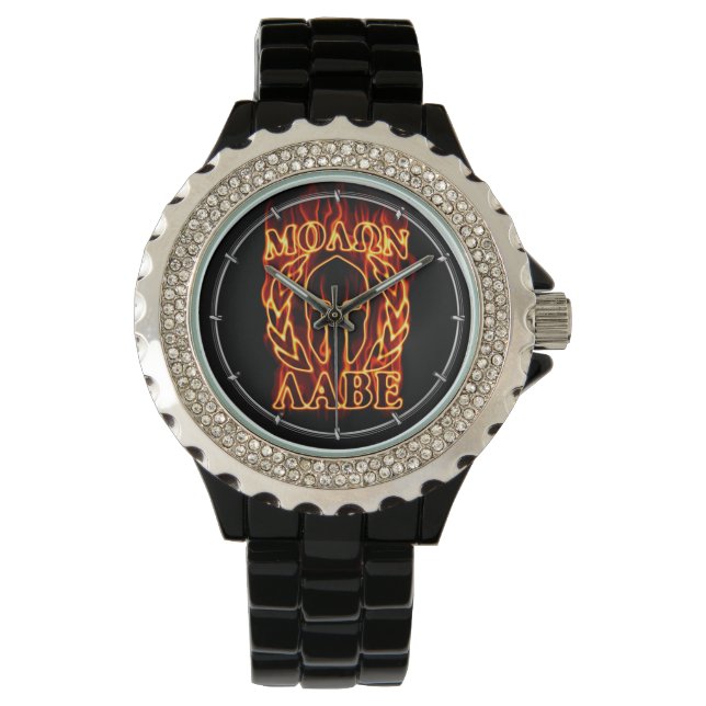 Hot Molon Labe Warrior Mask Laurels on Fire Watch (Front)