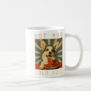 Hot Mug Cold Nose - Funny Retro Corgi Dog & Co