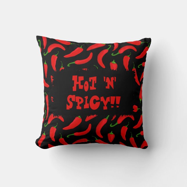 Hot n Spicy Hot and Spicy Red Chilli Peppers Cushion (Front)
