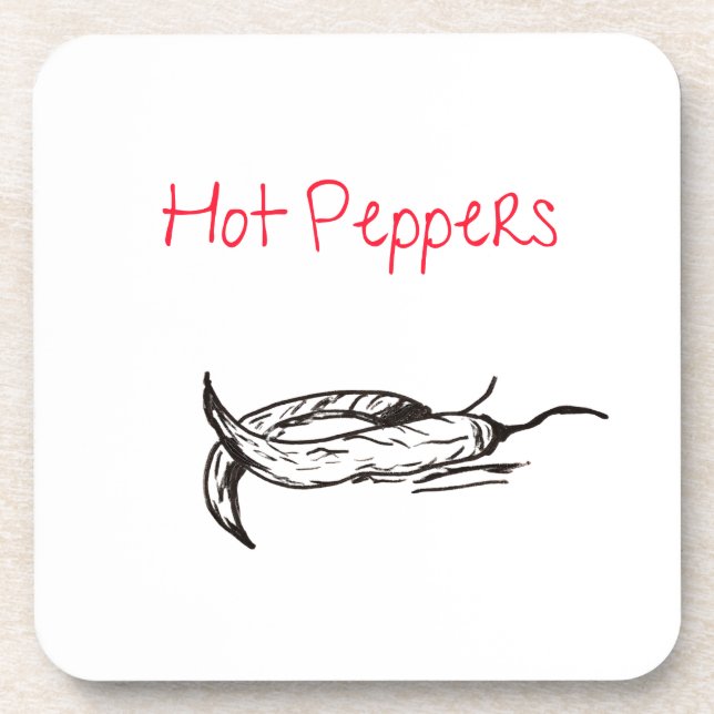 Hot Oeppers Coasters, Simple Design  Coaster (Front)