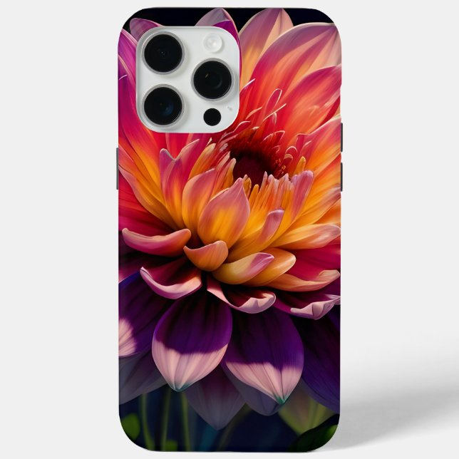 Hot Orange and Pink Dahlia Flower Case-Mate iPhone Case (Back)