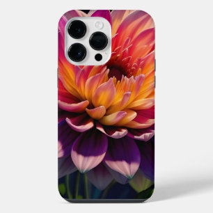Hot Orange and Pink Dahlia Flower iPhone 14 Pro Max Case