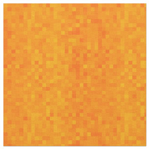 Hot Orange Mosaic Pattern, Fabric