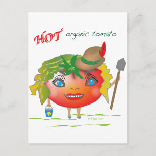 Hot Organic Tomato Postcard