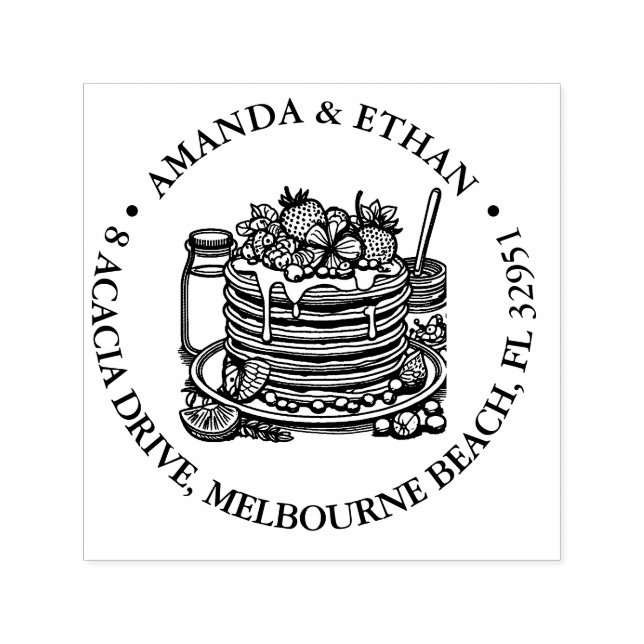 Hot Pancake Snack Theme Self-inking Stamp (Design)
