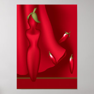 Hot Passionate Chilli Pepper Woman Print