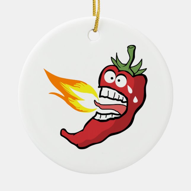 Hot Pepper Ceramic Tree Decoration (Front)