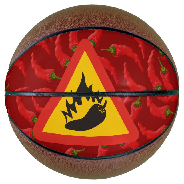 Hot pepper danger sign basketball (Front)