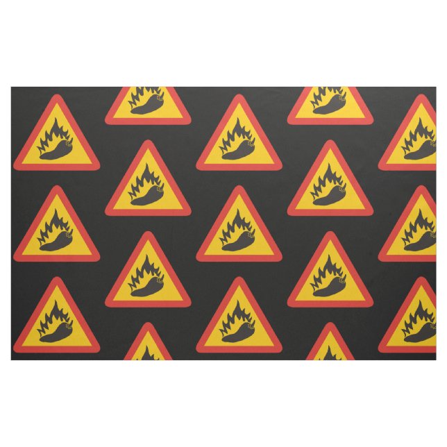 Hot pepper danger sign fabric (Fat Quarter)