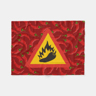 Hot pepper danger sign fleece blanket
