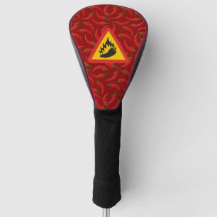 Hot pepper danger sign golf head cover