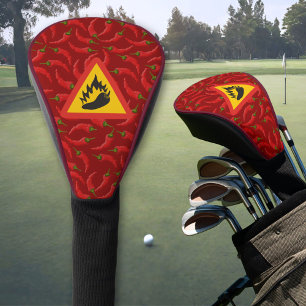 Hot pepper danger sign golf head cover