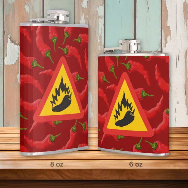Hot pepper danger sign hip flask (Creator Uploaded)