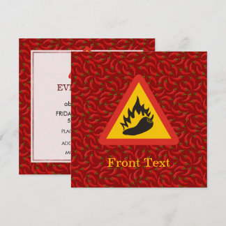 Hot Pepper Danger Sign Invitation